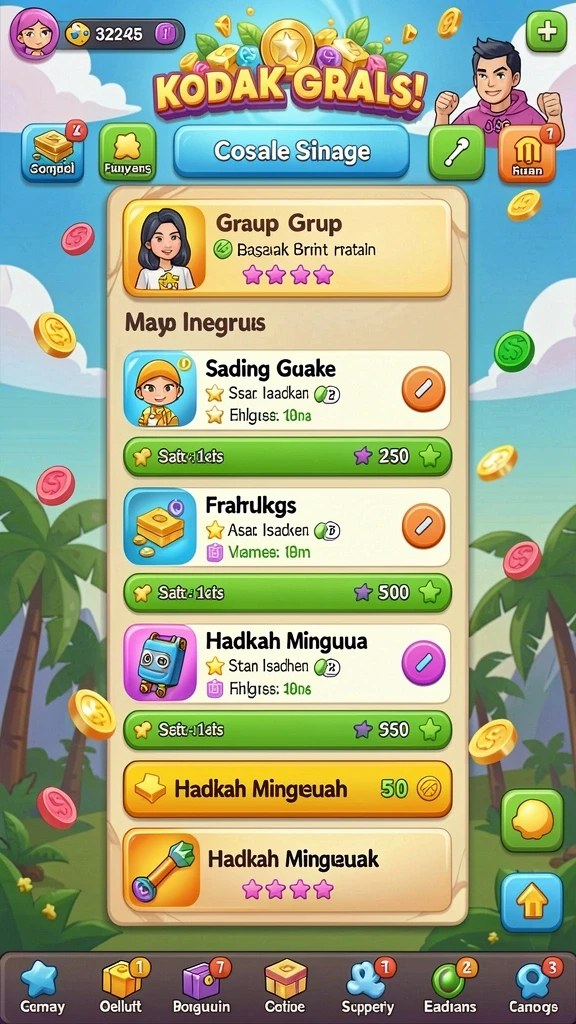 Fitur sosial untuk berinteraksi dengan pemain lain.
