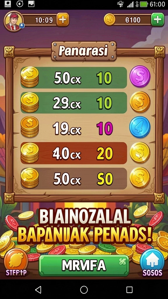 Screenshot menunjukkan fitur bonus yang menggiurkan.